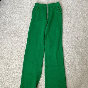 cotton citizen green zipper sweats